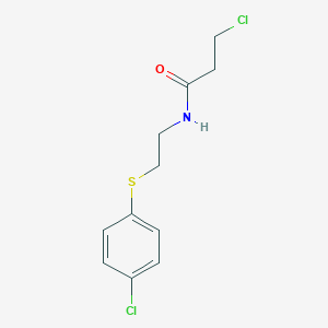 molecular formula C11H13Cl2NOS B2838621 3-chloro-N-{2-[(4-chlorophenyl)sulfanyl]ethyl}propanamide CAS No. 92546-78-6