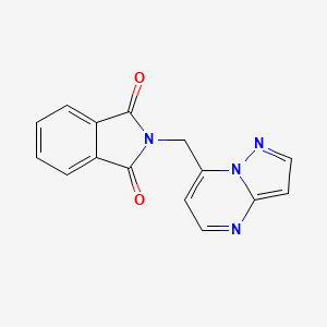 molecular formula C15H10N4O2 B2838625 2-{pyrazolo[1,5-a]pyrimidin-7-ylmethyl}-2,3-dihydro-1H-isoindole-1,3-dione CAS No. 746677-39-4
