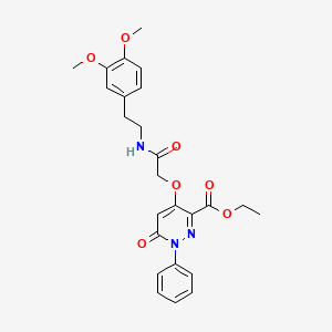 molecular formula C25H27N3O7 B2838628 ethyl 4-({[2-(3,4-dimethoxyphenyl)ethyl]carbamoyl}methoxy)-6-oxo-1-phenyl-1,6-dihydropyridazine-3-carboxylate CAS No. 899993-09-0