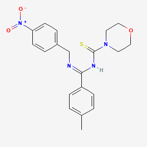 (E)-N-(((4-nitrobenzyl)imino)(p-tolyl)methyl)morpholine-4-carbothioamide