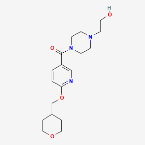 (4-(2-hydroxyethyl)piperazin-1-yl)(6-((tetrahydro-2H-pyran-4-yl)methoxy)pyridin-3-yl)methanone