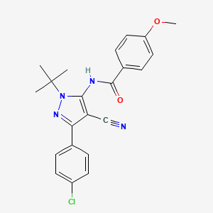 N-[1-(tert-butyl)-3-(4-chlorophenyl)-4-cyano-1H-pyrazol-5-yl]-4-methoxybenzenecarboxamide