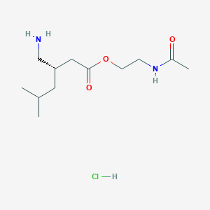 molecular formula C12H25ClN2O3 B2838644 2-acetamidoethyl (3S)-3-(aminomethyl)-5-methylhexanoate hydrochloride CAS No. 2137099-20-6
