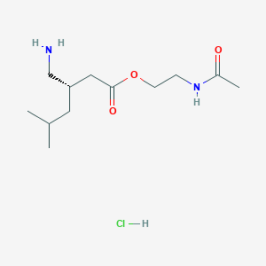 2-Acetamidoethyl (3S)-3-(aminomethyl)-5-methylhexanoate;hydrochloride