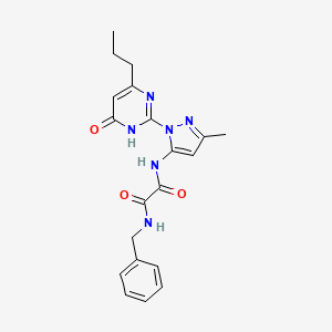 molecular formula C20H22N6O3 B2838652 N1-benzyl-N2-(3-methyl-1-(6-oxo-4-propyl-1,6-dihydropyrimidin-2-yl)-1H-pyrazol-5-yl)oxalamide CAS No. 1014005-71-0