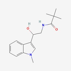 molecular formula C16H22N2O2 B2838712 N-(2-hydroxy-2-(1-methyl-1H-indol-3-yl)ethyl)pivalamide CAS No. 1448125-41-4