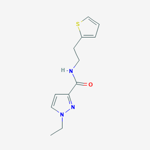 molecular formula C12H15N3OS B2838716 1-ethyl-N-(2-(thiophen-2-yl)ethyl)-1H-pyrazole-3-carboxamide CAS No. 1210870-02-2