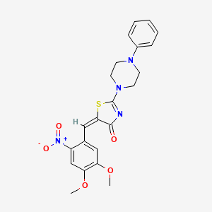 (E)-5-(4,5-dimethoxy-2-nitrobenzylidene)-2-(4-phenylpiperazin-1-yl)thiazol-4(5H)-one
