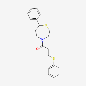 1-(7-Phenyl-1,4-thiazepan-4-yl)-3-(phenylthio)propan-1-one