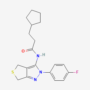 3-cyclopentyl-N-(2-(4-fluorophenyl)-4,6-dihydro-2H-thieno[3,4-c]pyrazol-3-yl)propanamide