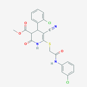 Methyl 4-(2-chlorophenyl)-6-({2-[(3-chlorophenyl)amino]-2-oxoethyl}sulfanyl)-5-cyano-2-hydroxy-3,4-dihydropyridine-3-carboxylate