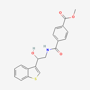 molecular formula C19H17NO4S B2838784 Methyl 4-((2-(benzo[b]thiophen-3-yl)-2-hydroxyethyl)carbamoyl)benzoate CAS No. 2034346-01-3