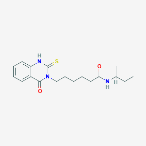 molecular formula C18H25N3O2S B2838790 N-(butan-2-yl)-6-(4-oxo-2-sulfanylidene-1,2,3,4-tetrahydroquinazolin-3-yl)hexanamide CAS No. 422276-02-6