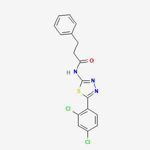 N-(5-(2,4-dichlorophenyl)-1,3,4-thiadiazol-2-yl)-3-phenylpropanamide