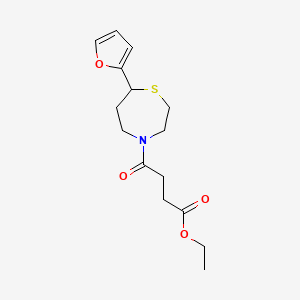 molecular formula C15H21NO4S B2838797 Ethyl 4-[7-(furan-2-yl)-1,4-thiazepan-4-yl]-4-oxobutanoate CAS No. 1795302-94-1