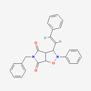 (E)-5-benzyl-2-phenyl-3-styryldihydro-2H-pyrrolo[3,4-d]isoxazole-4,6(5H,6aH)-dione