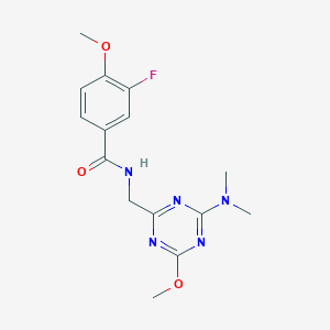 N-((4-(dimethylamino)-6-methoxy-1,3,5-triazin-2-yl)methyl)-3-fluoro-4-methoxybenzamide