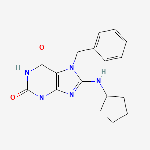 7-benzyl-8-(cyclopentylamino)-3-methyl-1H-purine-2,6(3H,7H)-dione