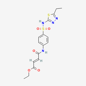 (E)-ethyl 4-((4-(N-(5-ethyl-1,3,4-thiadiazol-2-yl)sulfamoyl)phenyl)amino)-4-oxobut-2-enoate