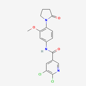 5,6-dichloro-N-[3-methoxy-4-(2-oxopyrrolidin-1-yl)phenyl]pyridine-3-carboxamide