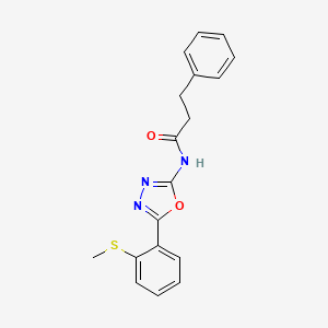 N-[5-(2-methylsulfanylphenyl)-1,3,4-oxadiazol-2-yl]-3-phenylpropanamide