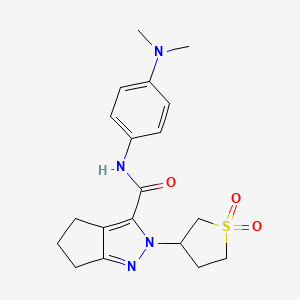 N-(4-(dimethylamino)phenyl)-2-(1,1-dioxidotetrahydrothiophen-3-yl)-2,4,5,6-tetrahydrocyclopenta[c]pyrazole-3-carboxamide