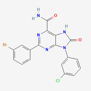 2-(3-bromophenyl)-9-(3-chlorophenyl)-8-oxo-8,9-dihydro-7H-purine-6-carboxamide