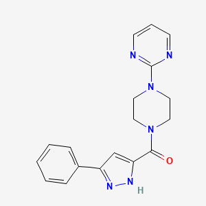 2-[4-(5-phenyl-1H-pyrazole-3-carbonyl)piperazin-1-yl]pyrimidine