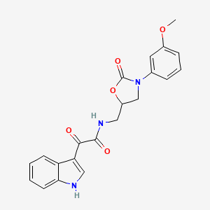 2-(1H-indol-3-yl)-N-((3-(3-methoxyphenyl)-2-oxooxazolidin-5-yl)methyl)-2-oxoacetamide