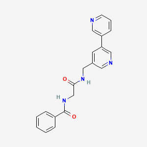 molecular formula C20H18N4O2 B2838844 N-({[3,3'-bipyridine]-5-yl}methyl)-2-(phenylformamido)acetamide CAS No. 2194907-52-1
