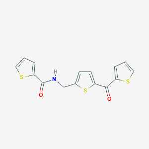 molecular formula C15H11NO2S3 B2838857 N-((5-(thiophene-2-carbonyl)thiophen-2-yl)methyl)thiophene-2-carboxamide CAS No. 1421449-38-8