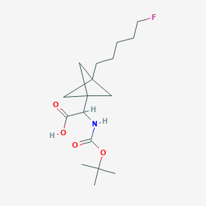2-[3-(5-Fluoropentyl)-1-bicyclo[1.1.1]pentanyl]-2-[(2-methylpropan-2-yl)oxycarbonylamino]acetic acid