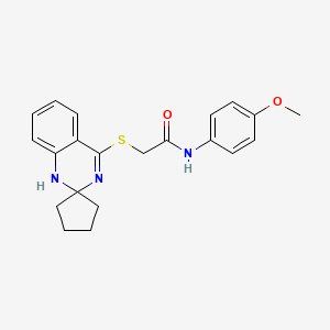 N-(4-methoxyphenyl)-2-spiro[1H-quinazoline-2,1'-cyclopentane]-4-ylsulfanylacetamide
