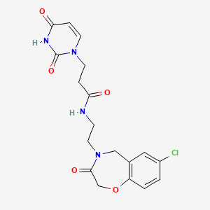 N-(2-(7-chloro-3-oxo-2,3-dihydrobenzo[f][1,4]oxazepin-4(5H)-yl)ethyl)-3-(2,4-dioxo-3,4-dihydropyrimidin-1(2H)-yl)propanamide