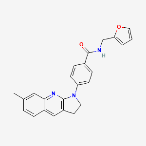 N-(furan-2-ylmethyl)-4-(7-methyl-2,3-dihydropyrrolo[2,3-b]quinolin-1-yl)benzamide