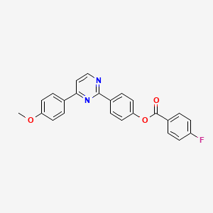 molecular formula C24H17FN2O3 B2838878 4-[4-(4-Methoxyphenyl)-2-pyrimidinyl]phenyl 4-fluorobenzenecarboxylate CAS No. 477857-35-5