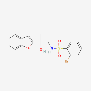 molecular formula C17H16BrNO4S B2838917 N-(2-(benzofuran-2-yl)-2-hydroxypropyl)-2-bromobenzenesulfonamide CAS No. 2034270-44-3