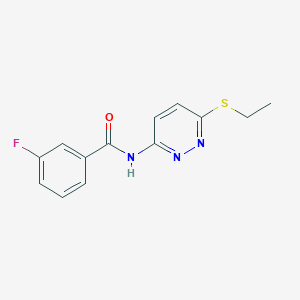 molecular formula C13H12FN3OS B2838990 N-(6-(ethylthio)pyridazin-3-yl)-3-fluorobenzamide CAS No. 1021055-84-4