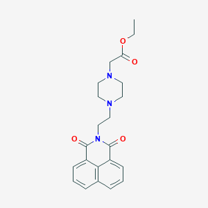 molecular formula C22H25N3O4 B2839002 ethyl 2-(4-(2-(1,3-dioxo-1H-benzo[de]isoquinolin-2(3H)-yl)ethyl)piperazin-1-yl)acetate CAS No. 2034256-57-8