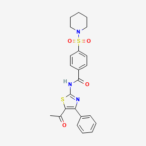 molecular formula C23H23N3O4S2 B2839051 N-(5-acetyl-4-phenyl-1,3-thiazol-2-yl)-4-(piperidine-1-sulfonyl)benzamide CAS No. 328539-72-6