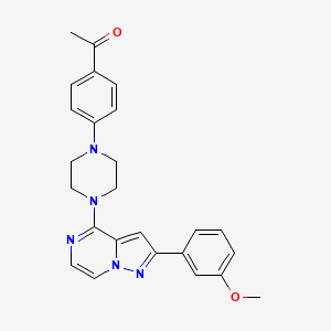 molecular formula C25H25N5O2 B2839061 1-(4-{4-[2-(3-methoxyphenyl)pyrazolo[1,5-a]pyrazin-4-yl]piperazin-1-yl}phenyl)ethan-1-one CAS No. 1326875-30-2