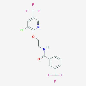 molecular formula C16H11ClF6N2O2 B2839112 N-(2-{[3-chloro-5-(trifluoromethyl)pyridin-2-yl]oxy}ethyl)-3-(trifluoromethyl)benzamide CAS No. 1795415-00-7