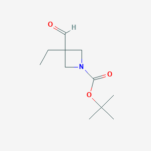 molecular formula C11H19NO3 B2839131 Tert-butyl 3-ethyl-3-formylazetidine-1-carboxylate CAS No. 1205750-55-5