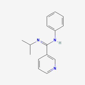 molecular formula C15H17N3 B2839138 N'-isopropyl-N-phenyl-3-pyridinecarboximidamide CAS No. 338420-67-0