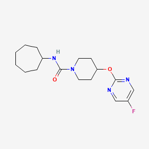 molecular formula C17H25FN4O2 B2839144 N-cycloheptyl-4-[(5-fluoropyrimidin-2-yl)oxy]piperidine-1-carboxamide CAS No. 2380144-72-7