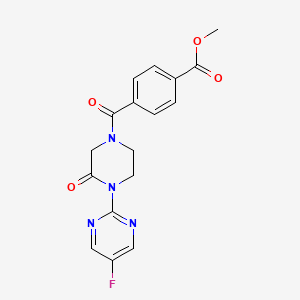 molecular formula C17H15FN4O4 B2839176 Methyl 4-[4-(5-fluoropyrimidin-2-yl)-3-oxopiperazine-1-carbonyl]benzoate CAS No. 2309749-26-4