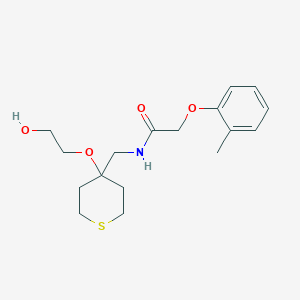 molecular formula C17H25NO4S B2839194 N-{[4-(2-hydroxyethoxy)thian-4-yl]methyl}-2-(2-methylphenoxy)acetamide CAS No. 2320924-08-9