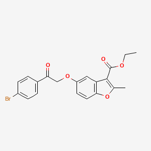 molecular formula C20H17BrO5 B2839209 Ethyl 5-[2-(4-bromophenyl)-2-oxoethoxy]-2-methyl-1-benzofuran-3-carboxylate CAS No. 300557-02-2
