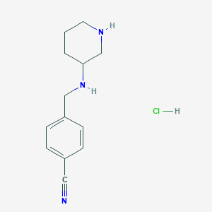 molecular formula C13H18ClN3 B2839222 4-((Piperidin-3-ylamino)methyl)benzonitrile hydrochloride CAS No. 1353989-71-5