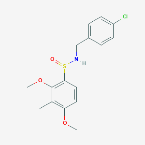 molecular formula C16H18ClNO3S B2839259 N-(4-chlorobenzyl)-2,4-dimethoxy-3-methylbenzenesulfinamide CAS No. 338981-98-9
